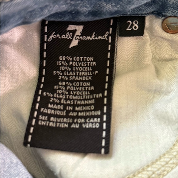 7 For All Mankind Kimmie Crop Jeans Women’s Size 28 Raw Hem Medium Wash - Picture 10 of 14